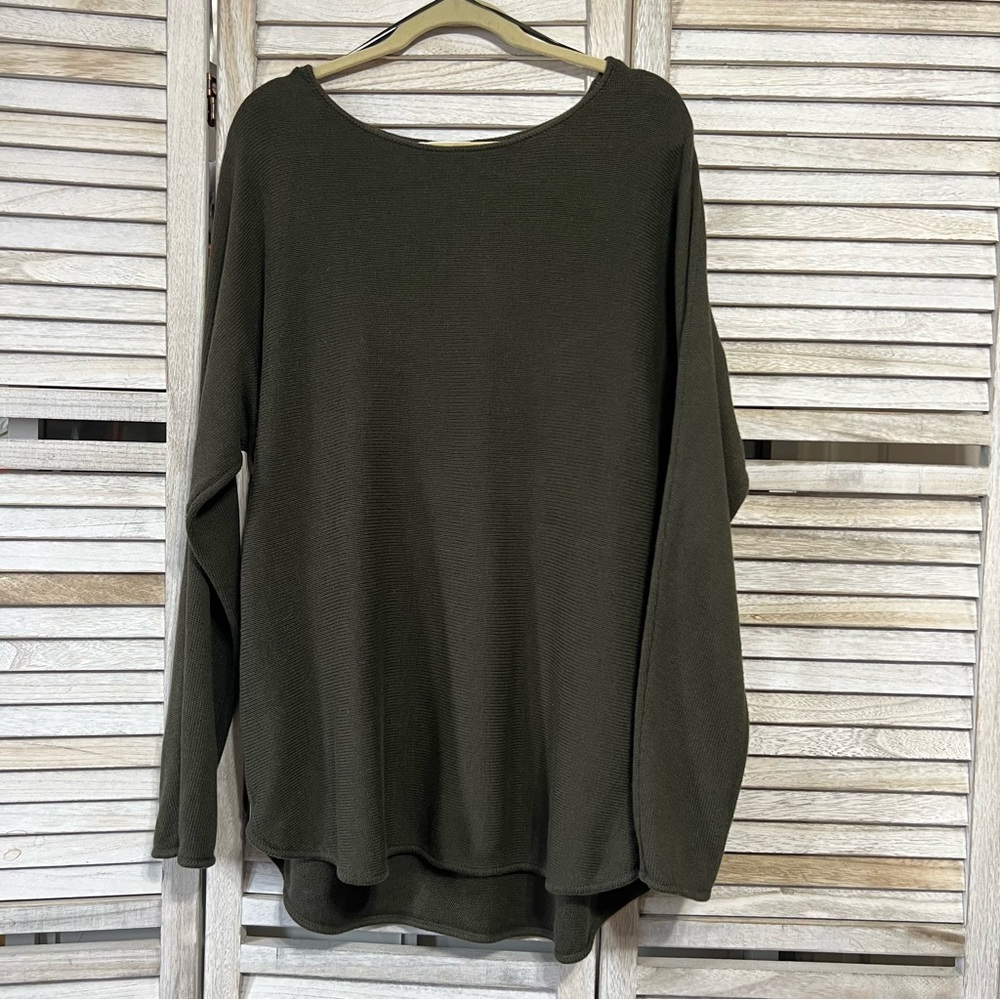 Michael Kors Dark Green Sweater with Gold Accents